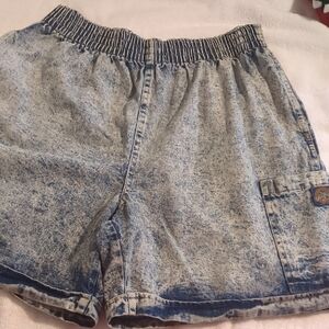 Acid Wash Denim Shorts